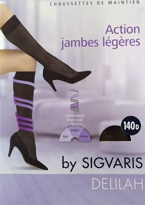 Κάλτσες Πρόληψης για Γυναίκες μειούμενης συμπίεσης DELILAH, κάτω γόνατος 140D, delilah, sigvaris, ξεκούραση... φλεβική κυκλοφορία, παπαποστόλου